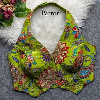 Green heavy position work partywear blouse 1