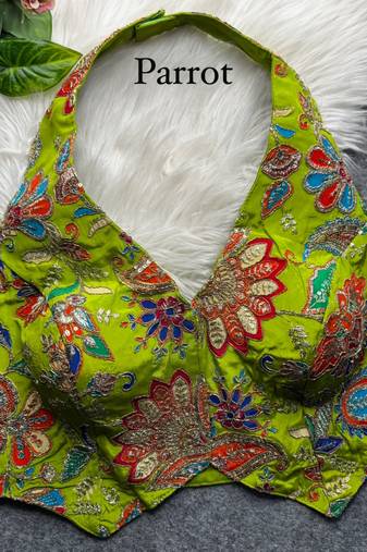 Green heavy position work partywear blouse