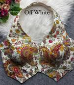 Off white heavy position work partywear blouse