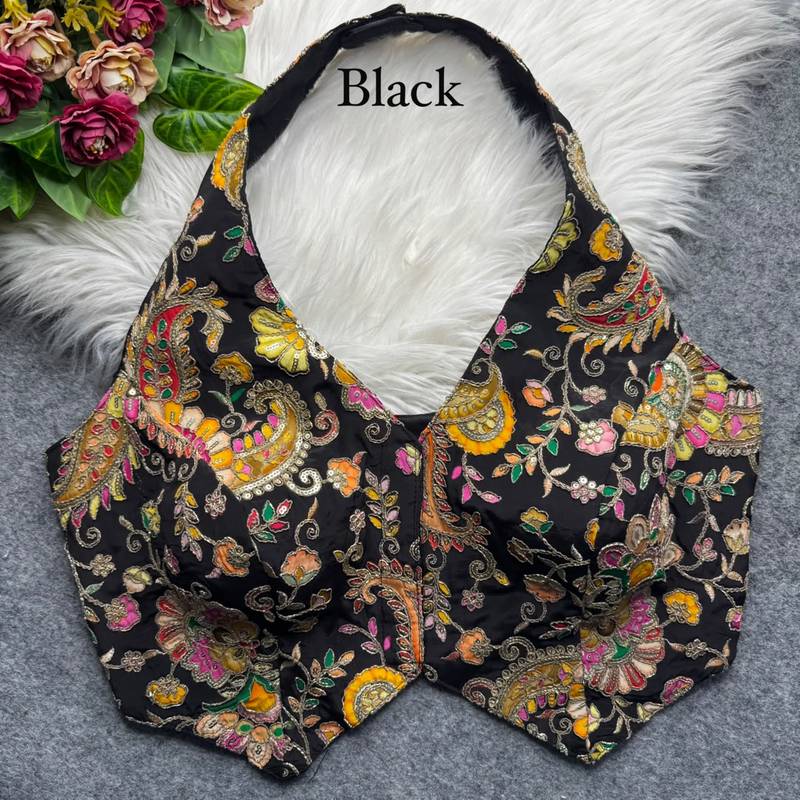 Black heavy position work partywear blouse