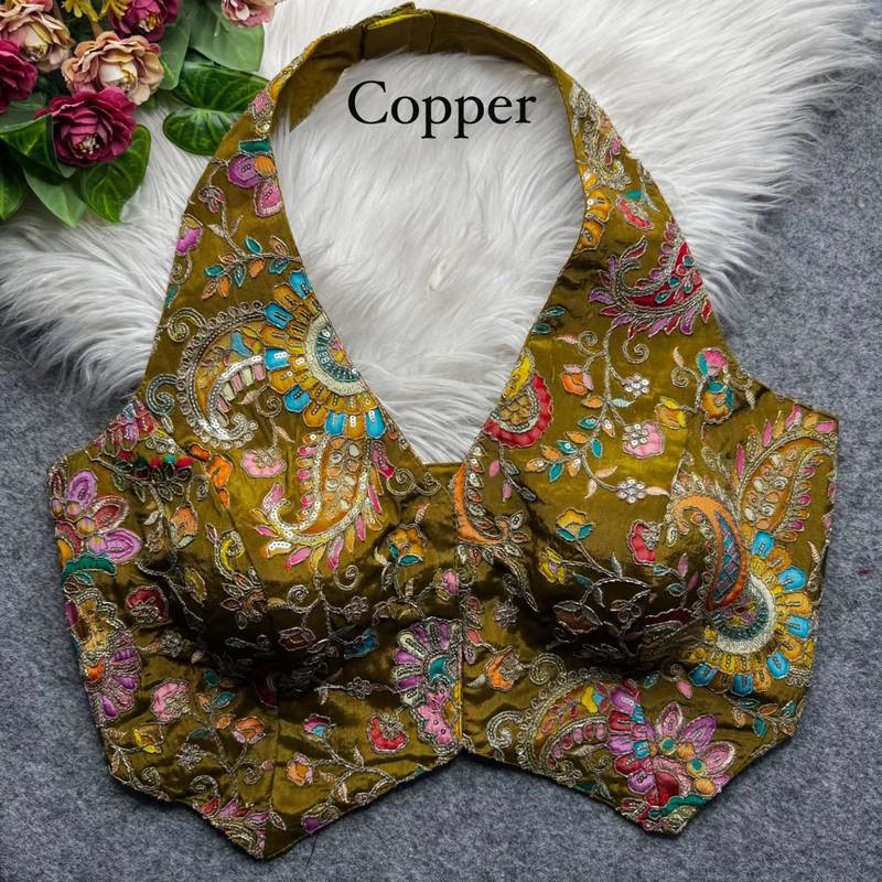 Copper heavy position work partywear blouse