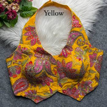 Yellow heavy position work partywear blouse 1