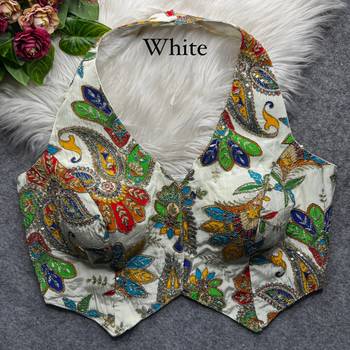 White heavy position work partywear blouse 1