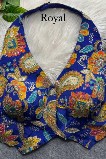 Blue heavy position work partywear blouse