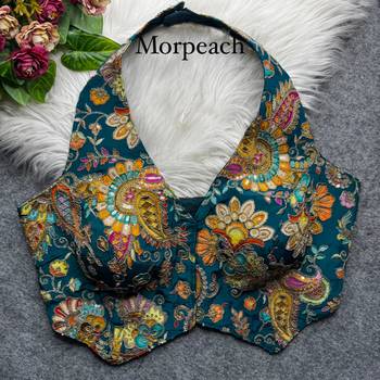 Teal heavy position work partywear blouse 1
