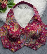 Maroon heavy position work partywear blouse