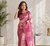 onion pink color silver zari motif design pattern multi colored digital print silk blend saree