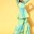 Blue Cotton Blend Short Kurti with Sharara