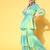 Blue Cotton Blend Short Kurti with Sharara