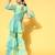 Blue Cotton Blend Short Kurti with Sharara
