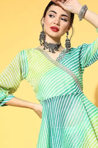Blue Cotton Blend Short Kurti with Sharara