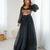 Black georgette digital print maxi