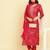 Bandhani Printed Regular Chanderi Silk Kurta with Trousers & Dupatta