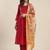 Ethnic Motifs Maroon Yoke Design Thread Work Kurta with Trousers & With Dupatta