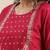 Ethnic Motifs Maroon Yoke Design Thread Work Kurta with Trousers & With Dupatta