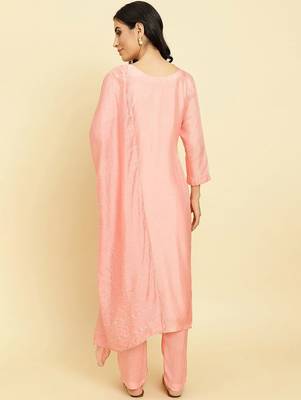 Ethnic Motifs Embroidered Regular Beads and Stones Kurta with Trousers & Dupatta 5