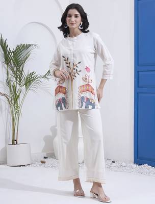 Yufta white mal cotton co ord set 1