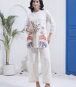 Yufta white mal cotton co ord set