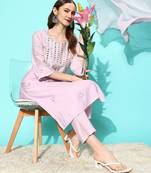 Women Yoke Design Regular Gotta Patti Kurta with Trousers & With Dupatta