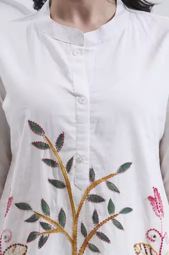 Yufta white mal cotton co ord set