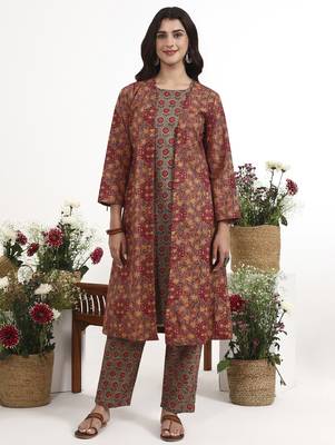 Yufta pink cotton aline style co-ord set 1