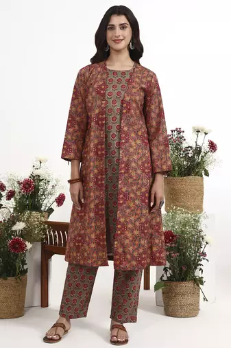 Yufta pink cotton aline style co-ord set