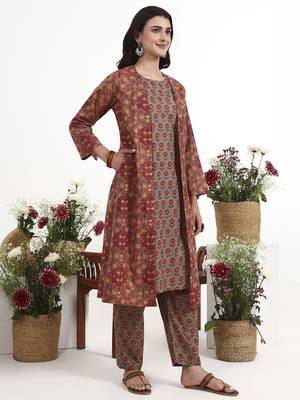 Yufta pink cotton aline style co-ord set 2