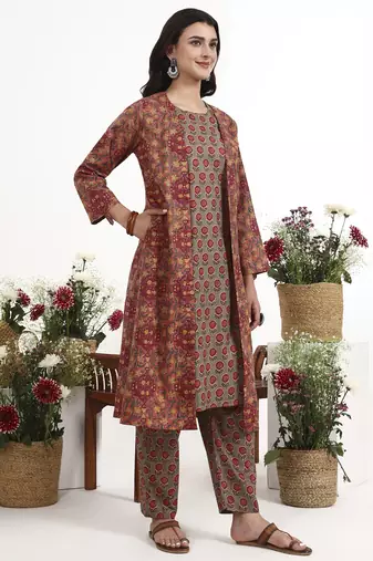 Yufta pink cotton aline style co-ord set
