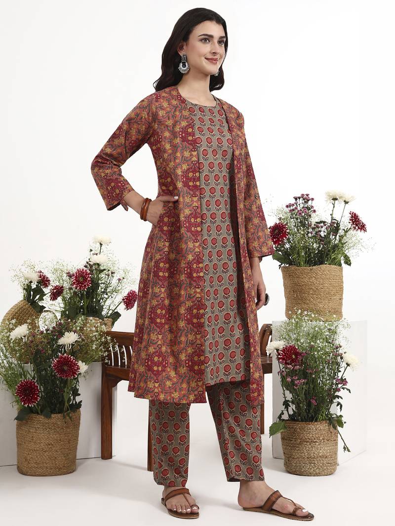 Yufta pink cotton aline style co-ord set