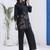 black mal cotton kantha work co ord set