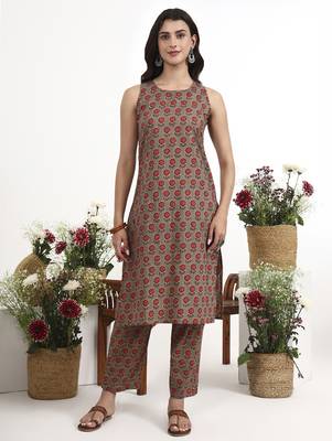 Yufta pink cotton aline style co-ord set 5