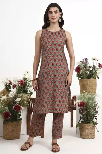 Yufta pink cotton aline style co-ord set