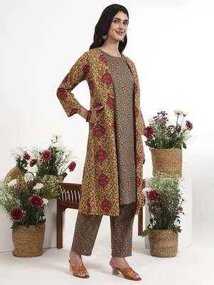 mustard cotton aline style co-ord set 2