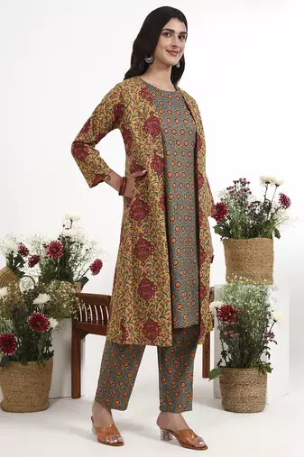 mustard cotton aline style co-ord set