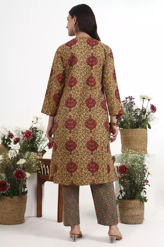 mustard cotton aline style co-ord set