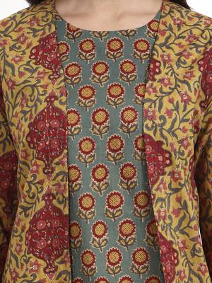 mustard cotton aline style co-ord set 4