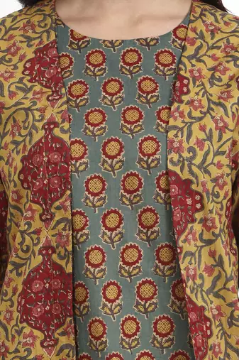 mustard cotton aline style co-ord set