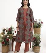 grey cotton aline style co-ord set