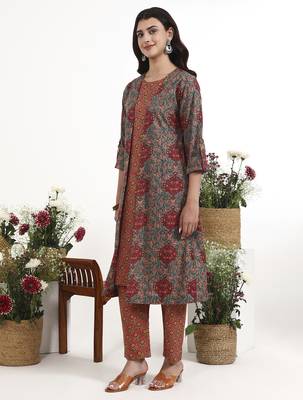 grey cotton aline style co-ord set 2