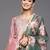 Floral Yoke Design Sequinned Dupion Silk Straight Kurta with Trouser & Dupatta