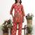 maroon polka dot printed cotton co-ord set