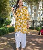 Yufta yellow floral print this tunic salwar co-ord set