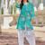 teal floral print this tunic salwar co-ord set