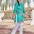 teal floral print this tunic salwar co-ord set