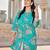 teal floral print this tunic salwar co-ord set