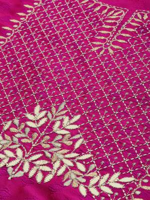Embroidered Yoke Design Jacquard Kurta with Trousers & Dupatta 2