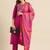 Embroidered Yoke Design Jacquard Kurta with Trousers & Dupatta