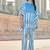 blue zig zag thigh length co-ord set