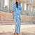 blue zig zag thigh length co-ord set
