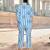blue zig zag thigh length co-ord set